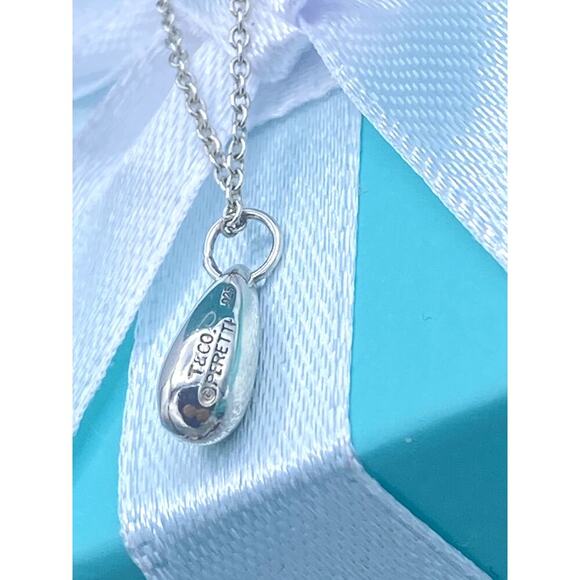 Authentic Tiffany & Co. Elsa Peretti Teardrop Pendant  Necklace – 16" - Picture 1 of 11